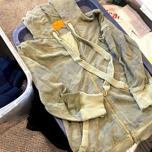 Juicy couture khaki green, hooded sweat jacket. Fun accents, size Small